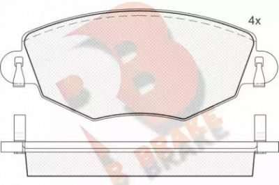 R BRAKE rb1380 -  Комплект тормозных колодок, дисковый тормоз
